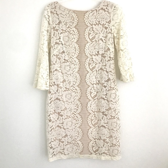 Dresses Cream Lace Overlay Dress Poshmark